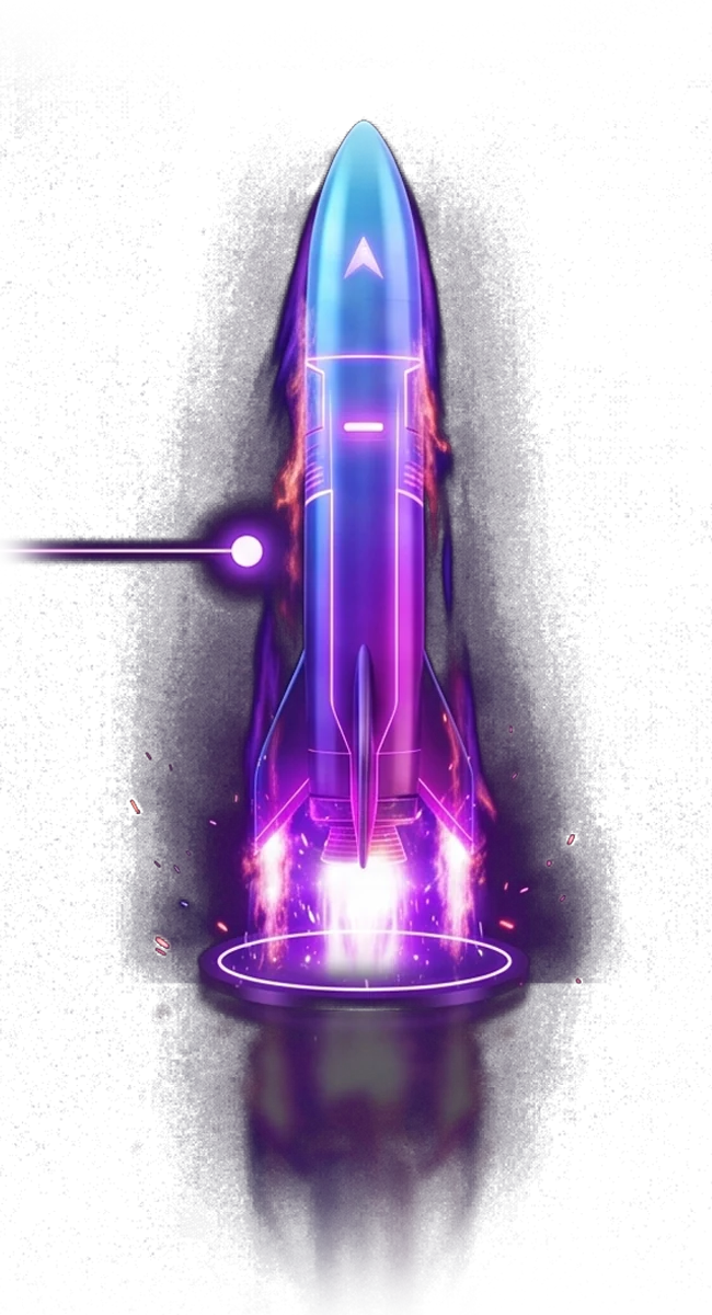 Raketen-Stufe 5 der Countdown-Sequenz
